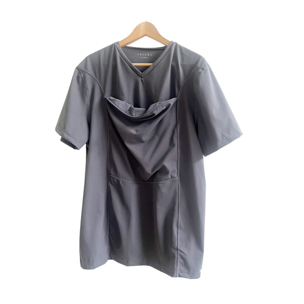 Lalabu Dad Shirt Men's XL Gray Baby Wearing Pouch Short Sleeve Active Parenting